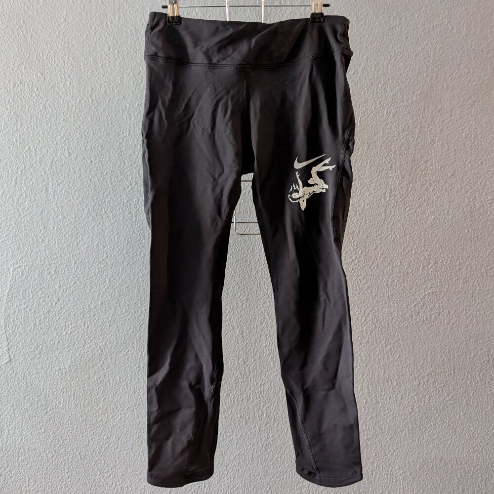 NWT Women's Black Nike Dri-Fit Power Epic Lux Run Cropped Running Tights Small - Picture 1 of 10